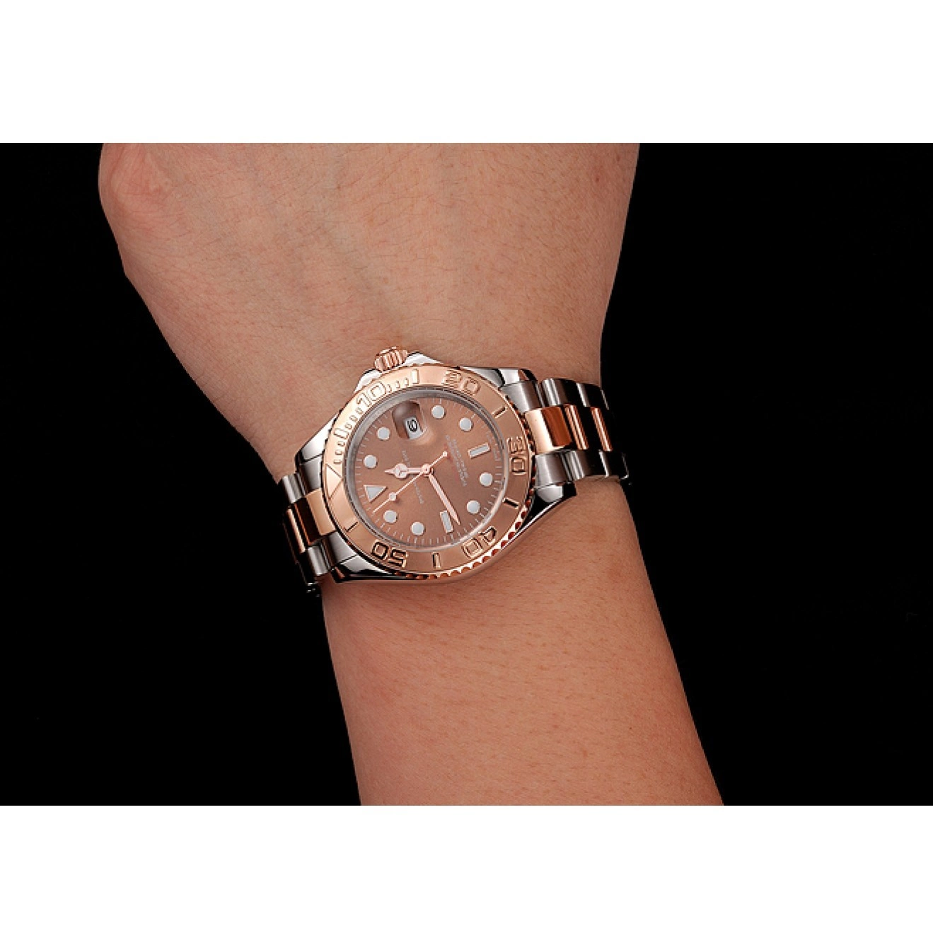 MiroTime 0819 Rolex Yacht Master Rose Gold Dial Two Tone Stainless Steel Bracelet 1453864